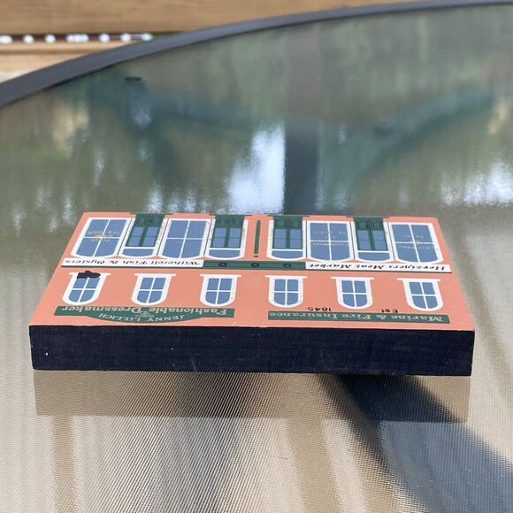 VTG The Cats Meow Series VI Fish Meat Market Wood Shelf Sitter 1988 Faline Jones - Picture 3 of 6